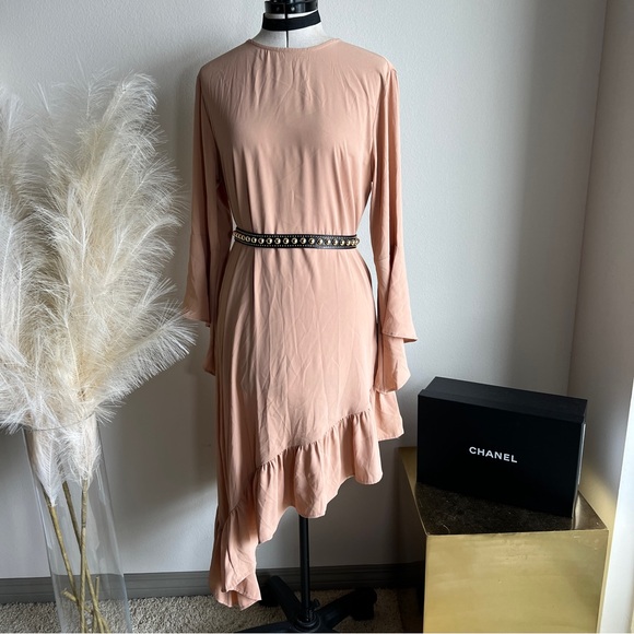 NWT Walter Baker Nude Asymmetrical Dress - Picture 7 of 12